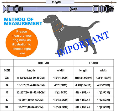 DOGWONG Cotton Dog Collar Leash Set, Purple Pet Collar Durable Adjustable Puppy Dog Collar for Small Medium Large Dogs...