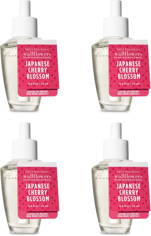 Bath and Body Works Japanese Cherry Blossom Wallflower Fragrance Refill. 4 Pack 0.8 Oz...