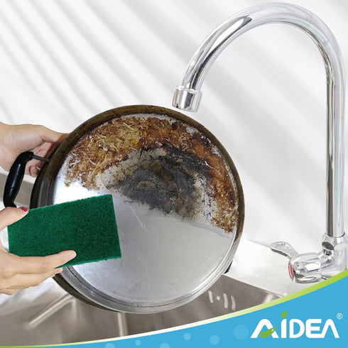 AIDEA Heavy Duty Scouring Pads, Reusable Dish Scrubber Pads for Household and Kitchen, Multipurpose Scour Pads for Cleaning, 24 Pack, 5.5in*3.5in...