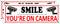 Smile You're on Camera Sign, 2 Pack Video Surveillance Sign, 10" x 3.5" Home Security Signs for House Business, Metal Camera Warning Sign Outdoor,...