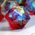 Shiny D&D Dice,DNDND Handmade Double Layers Sharp Edge Die with Gift Case for D&D Dungeons and Dragon Games (Red and Blue)...