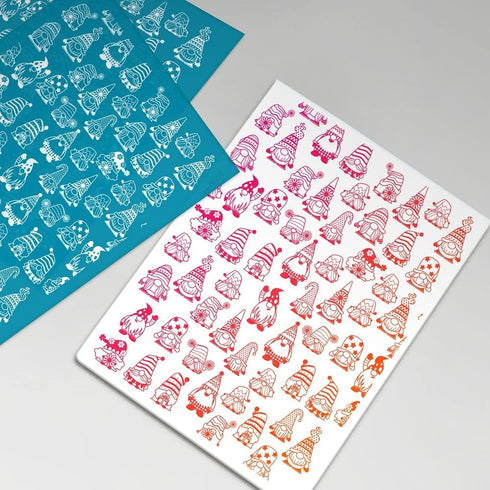 OLYCRAFT 4x5 Inch Clay Stencils Gnome Pattern Silk Screen for Polymer Clay Dwarf Silk Screen Stencils Mesh Transfer Stencils Gnome Mesh Stencil fo...