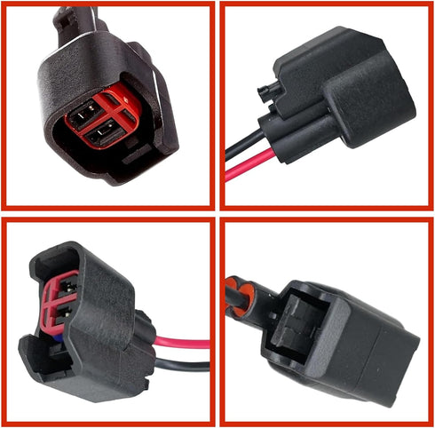 2 PCS Car Fuel Injector Connector, EV6 EV14 Low-frequency Leaded Multi-Functional Wire Pigtail Connector, Replacement Modification Accessories, Co...