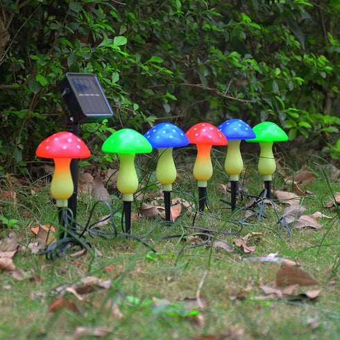 Outdoor Solar Mushroom Lights LED Solar Garden Decor Stake Lights, 8 Lighting Modes Solar Yard Ornament Lights, Outdoor Waterproof Solar Lights fo...