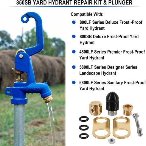 850 Sb Parts Kit Yard Water Hydrant Repair Kits & 8842 Plunger Fit for Simmons 800LF 800SB 4800LF 5800LF 6800LF Series Frost Proof Landscape Outdo...