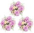 6 Pack Artificial Flowers, Fake Faux Peony Silk Hydrangea Plastic Carnations Daisy Realistic Flower Arrangements for Wedding Decoration Table Cent...