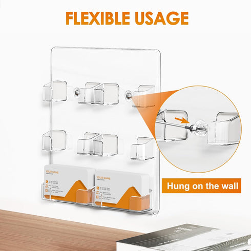 MaxGear Acrylic Business Card Holder Wall Mount, Business Card Stand Business Card Display Stand, Acrylic Card Holder, Business Card Desk Holder B...