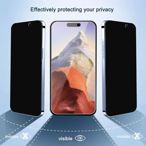 Privacy Full Coverage Screen Protector for iPhone 15 Pro 6.1-Inch, Anti-Spy Tempered Glass Film, Edge to Edge Protection Case-Friendly, 2-Pack...