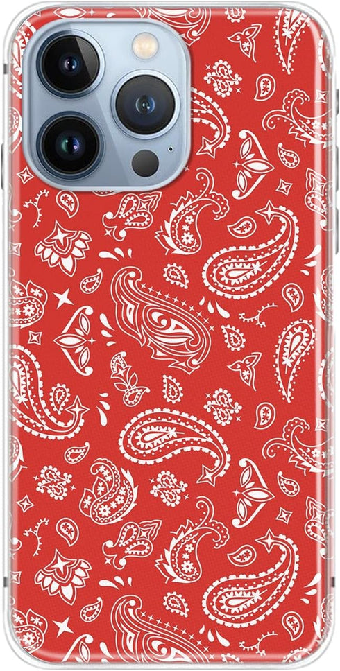 Blingy's for iPhone 13 Pro Case (6.1 inch), Fun Bandana Style Tribal Ethnic Pattern Paisley Art Design Soft TPU Protective Case Compatible for iPh...