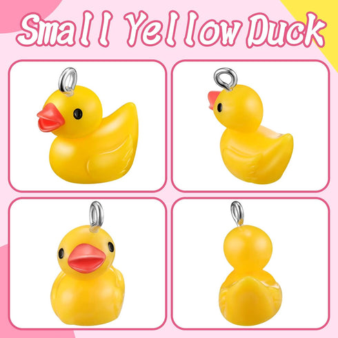 Syhood 40 Pcs Mini Resin Duck Charms,Tiny Yellow Duck Pendants DIY Baby Pendants Jewelry Charms for Bracelet Necklace Jewelry Making Party Supplie...