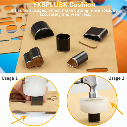 40 Pieces Leather Hole Punch Tool, Multiple Shapes Leather Hole Punch Set for Belts, Leather Cutting Dies Kit with Storage Case & Mat, Hollow Punc...