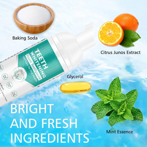 Citrus Baking Soda Teeth Whitening Toothpaste, 2 Pack - Ultra-fine Mousse Foam, Deeply Cleans Gums, Removes Stains...