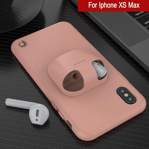Punkcase for iPhone Xs Max for Airpods Case Holder (CenterPods Series) | Slim & Durable 2 in 1 Cover for iPhone Xs Max (6.5") | Protects Your Phon...