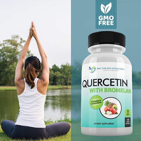 DOCTOR RECOMMENDED SUPPLEMENTS Quercetin 800mg w/Bromelain 165mg Per Serving- 120 Veggie Capsules-Full 60 Day Supply, Vitamin Supplement to Suppor...