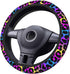 Leopard Neon Animal Print Steering Wheel Cover for Women Men Girls Car Accessories Decor Anti-Slip Neoprene Auto Steering Wheel Covers Protector U...