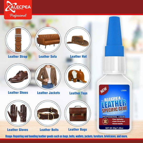 Leather Glue 30g - Strong, Permanent Fabric Adhesive for Repair & DIY | Clear Leather Adhesive for Shoes, Bags, Furniture...