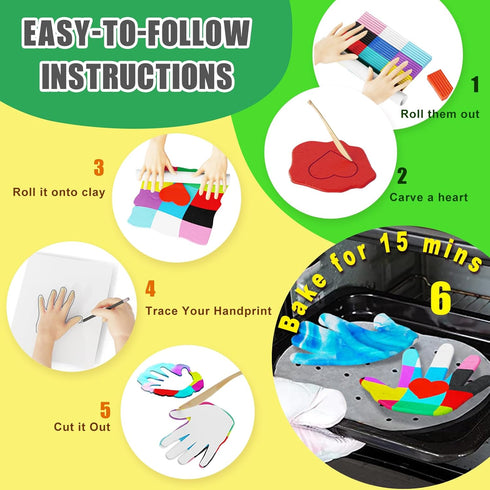 Arts and Crafts for Kids Girls Ages 8-12 6-8 4-8 4-6 - Make Your Own Clay Handprint Bowls, Mothers Day Crafts for Kids Birthday Gifts for 4 5 6 7 ...
