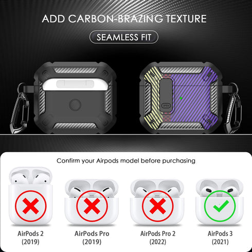 for Airpods 3rd Generation Case, Airpods 3rd Generation Case Compatible with Apple Airpods 3rd Generation 2021, LED Front Light Visible (Cleaning ...