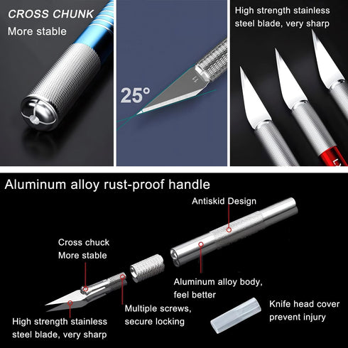 38pcs 8" Exacto Knife & Blades Set for Crafts, Utility Razor Xacto Knife, Paper Cutter(Exacto Utility Knife)...