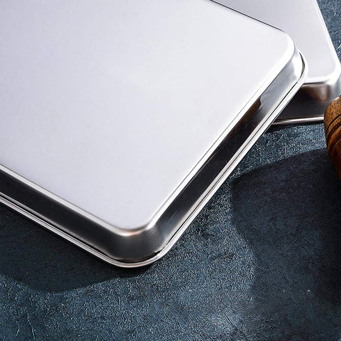 2 Pack Stainless Steel Tray Non Toxic Heavy Duty Thickening Pan for Kitchen Baking, Lab Instrument, Dental, Medical Surgical Instrument, Pet Treat...