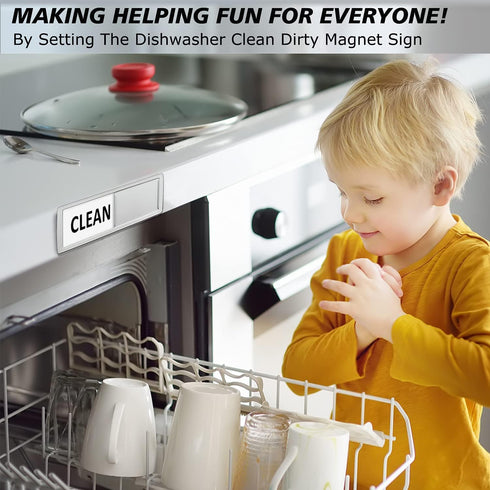 Dishwasher Magnet Clean Dirty Sign for Kitchen Organization and Storage...