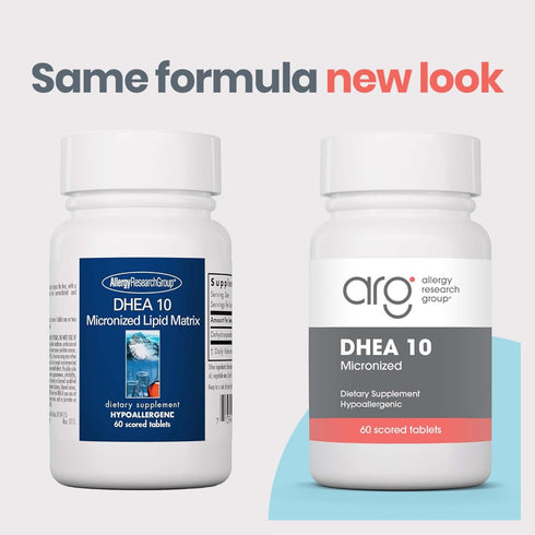 Allergy Research Group DHEA for Men & Women - Micronized, Dehydroepiandrosterone, Metabolism Support, Low Dose DHEA, 10mg Supplement, Soy-Free, Ve...