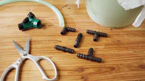 Maitys 8 Pieces Drip Irrigation Fittings Tee Connectors 1/2 Inch Irrigation Tubing Garden Hose Coupler Barbed Connector Plastic Soaker Hose Connec...