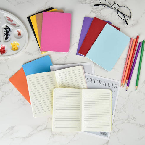 Coopay 12 Pack Colorful Pocket Notebooks Journals Bulk A6 Size Lined Travel Set Subject Notepad Planner Writing Sketchbook Memo Diary for Kids, Tr...