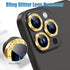 AGVEE 3+3 Camera Lens Protector for iPhone 15 Pro 6.1" / 15 Pro Max 6.7", Bling Diamond & Bling Glitter Metal Ring 9H Tempered HD Glass Camera Pro...