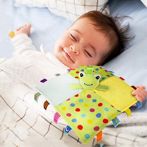 Toddler Taggy Security Blankets Soft Plushy Cuddle Bud Blankie Breathable Snuggle Blanket for Boys and Girls, Green Frog...