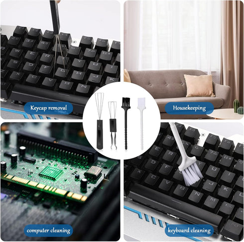 Keycap Puller Kit,4 Pcs Keycap Remover Tool Set Keyboard Key Remover Mechanical Keyboard Switch Puller Stainless Steel Key Puller with Keyboard Cl...