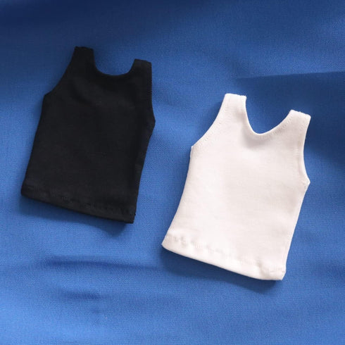1/6 Custom Scale T-Shirt Sleeveless Vest Clothes for 12" Male & Female Action Figure Doll Clothes Toy (Black + White)...