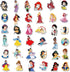 100pcs Cute Princess Stickers for Girl, Disney Cartoon Princess Stickers for Teen Kids Water Bottle, Skateboard, Phone, Laptop, Bicycle, Travel Ca...