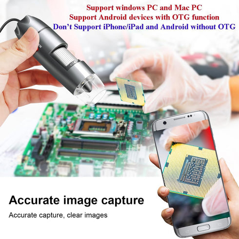 USB Microscope Camera 40X to 1000X, Cainda Digital Microscope with Metal Stand & Carrying Case, Compatible with Android Windows Linux Mac, Portabl...
