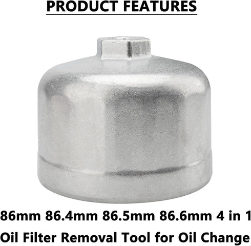3/8'' Drive Oil Filter Wrench Fit for BMW VOLVO,86mm 86.4mm 86.5mm 86.6mm 4 in 1 Oil Filter Removal Tool for Oil Change...