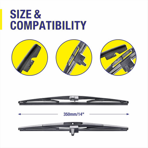 5 PLUS® 14" Rear Wiper Blade Replacement for Honda Pilot 2015-2009 BACK Windshield Wiper Blade (14-F)...