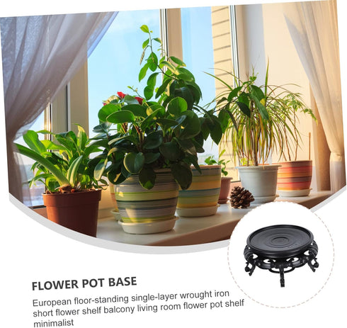 1pc Tray Flower Stand Flower Pots Outdoor Metal Shelf Brackets Circle Vase Fish Tank Stand Fish Bowl Stand Metal Plant Rack Resin Display Stand Di...