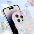 for iPhone 14 Pro Max Case, Cute Clear Colorful Flower Curly Wave Case with Lovely Flower Bracelet Chain for Women Girls Soft TPU Shockproof Bumpe...