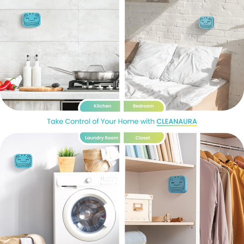 Home Zone Living CleanAura Deodorizing Filter Kit with Charcoal Filter Bag and Magnetic Sticker, Helps Eliminate Odor at Home...