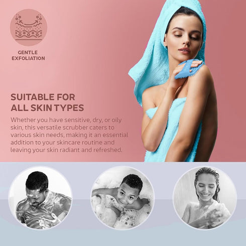 Silicone Body Scrubber - Exfoliating Bath Brush and Skin Cleanser - Shower Sponge for Gentle Body Scrub and Wash - Silicone Scrubbing Care Tool fo...