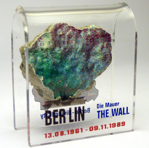 Original Piece of the Berlin Wall - Authentic Souvenir from the Real Wall in Germany Mounted in Acrylic Display (Small (2"X2"), Divided City)...