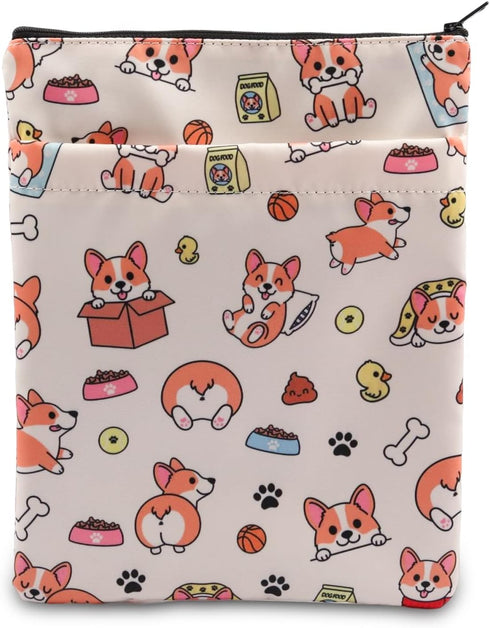 HOLLP Corgi Book Sleeve Animals Gifts Corgi Lovers Waterproof Zipper Pouch Birthday Christmas Gift(Corgi)...
