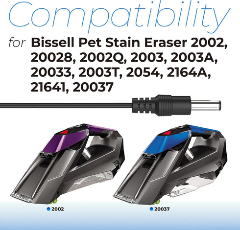 ANTOBLE 1611736 Charger Compatible with Bissell Pet Stain Eraser 2003 Power Adapter 20037 2054 2164A 2002 Cordless Portable Carpet Cleaner Vacuum ...