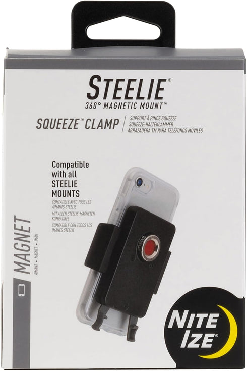 Nite Ize Steelie Squeeze Clamp - Magnetic Cell Phone Holder for Dashboards, Vents & Windshields - Versatile & Adjustable Phone Mount - Compatible ...