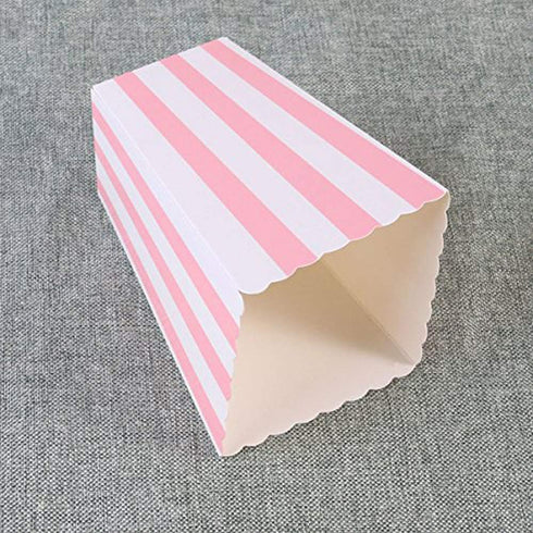 BinaryABC Popcorn Boxes,Stripe Pattern Decorative Dinnerware for Party,11.5 x 5CM,24pcs,Pink...