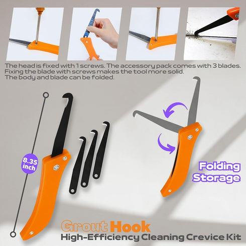 Grout Removal Tool Caulking Tools 24-in-1 Kit with Silicone Glass Glue Angle Scraper Grout Saw Blade Scraper Finishing for Kitchen Bathroom Window...