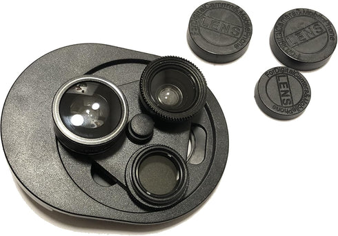 Mobile Phone Lens,3 in 1 with Clip On 198 Degree Fish Eye Lens +0.63X Wide Angle+15X Macro Lens, with CPL, Mobile Phone HD Camera Lens Kit for, Sm...