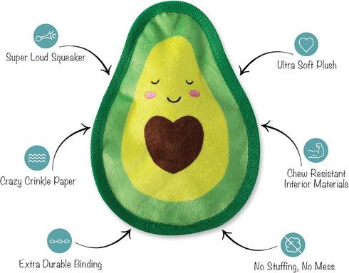 Fringe Studio Squeaker Pet Toy, Avocado (729008) Medium...