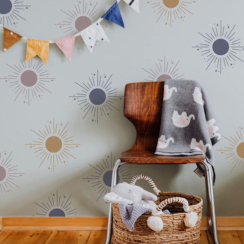 GSS Designs Boho Sun Stencil 12x12Inch Reusable Celestial Sunburst Stencils for Painting Sun Ray Stencil Template for Walls...