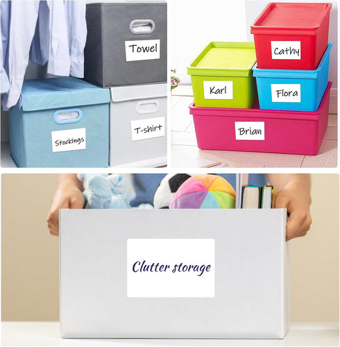Labels for Storage Bins, Matte Removable Storage Bin Labels, 6 X 4 Inch Tear Resistant Large Labels for Organizing Storage Bin, White Blank Box La...